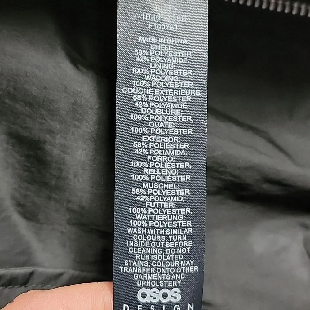 NWOT..ASOS DESIGN.. black bomber jacket..